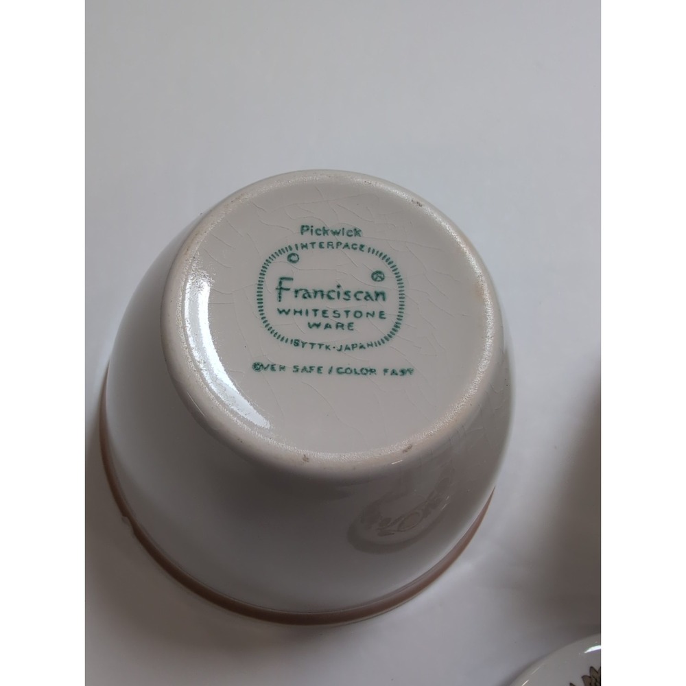 Franciscan Pickwick White Stone Ware Cream & Sugar Set - Picture 4 of 10